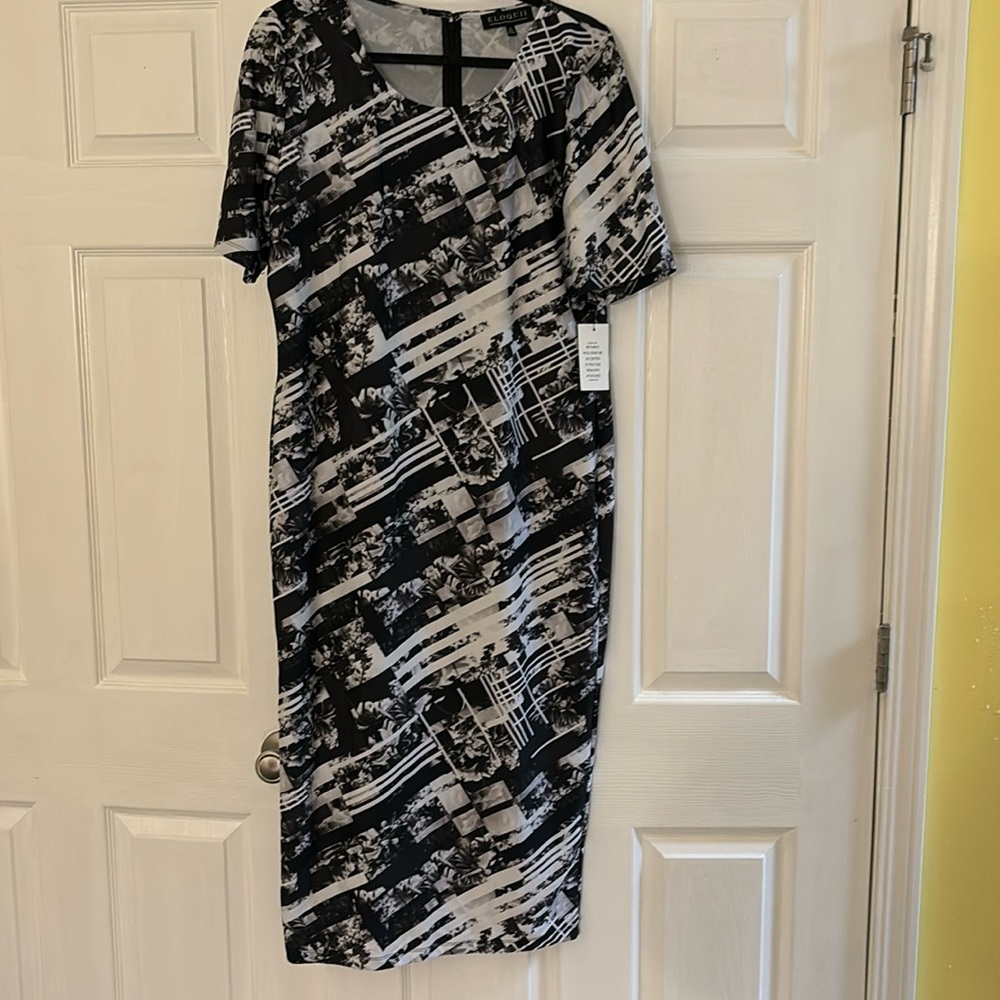 Eloquii Scoop Neck Column Midi Dress
